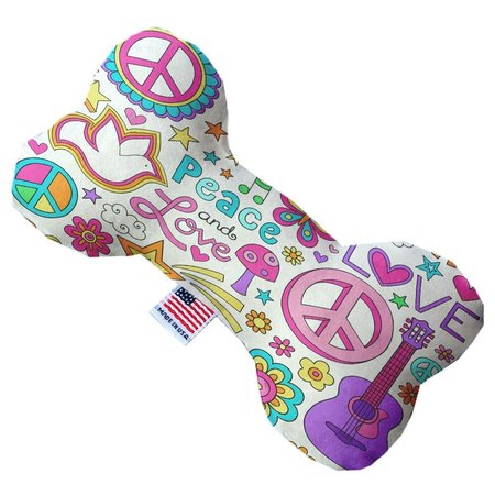 MIRAGE PET PRODUCTS Hippy Love Canvas Bone Dog Toy 8 in. 1221-CTYBN8